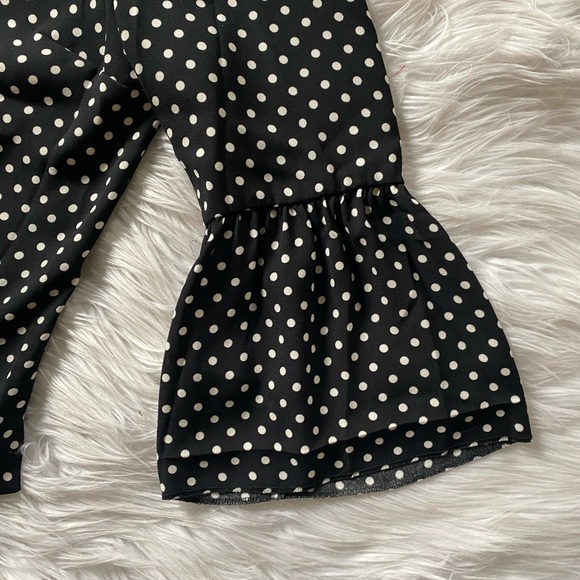 Zara polka dot blouse women’s medium black white bell sleeves business casual - Picture 4 of 10